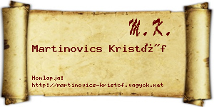 Martinovics Kristóf névjegykártya