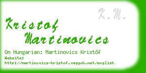 kristof martinovics business card